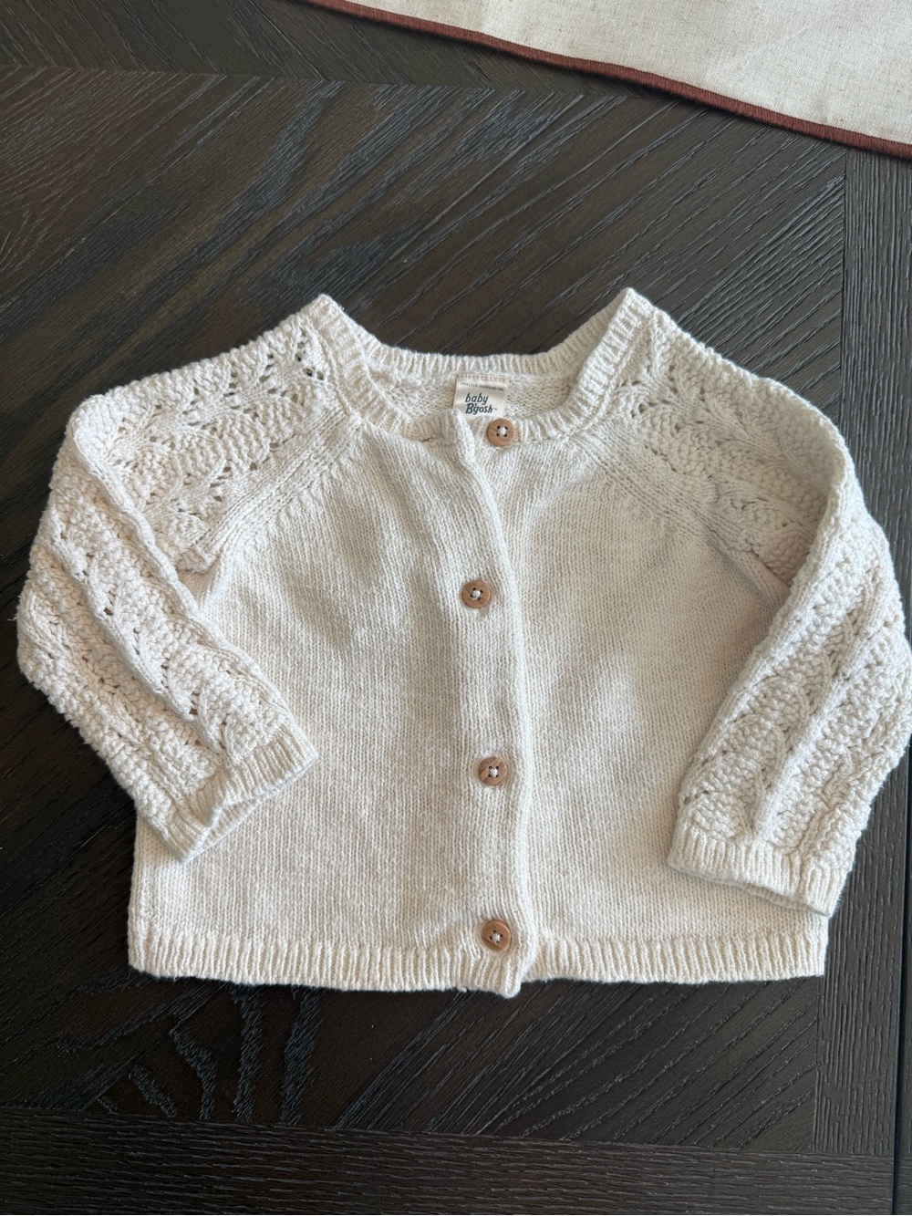 Baby Girl Baby Osh Kosh B’Gosh Cream Knit Cardigan Sweater